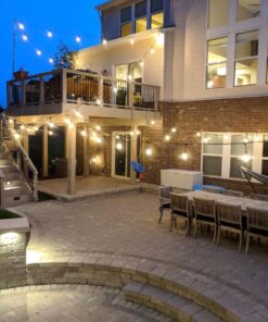 Foxlux String Lights - 48 ft LED Outdoor String Lights - Shatterproof, Waterproof Pergola Lights - 15 Hanging Sockets, Light Sensor, Edison Bulbs - Decor for Patio, Backyard, Garden, Bistro 53 81g1eC xcL