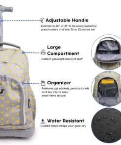 J World New York Kids' Lollipop Rolling Backpack & Lunch Bag Set, Candy Buttons, One Size 12 81g28BLIGL