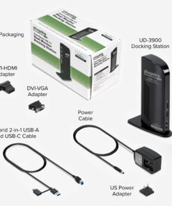 Plugable Universal Laptop Docking Station Dual Monitor for Windows and Mac, DisplayLink USB 3.0 or USB C Dock, (Dual Video: HDMI and HDMI/DVI/VGA, Gigabit Ethernet, Audio, 6 USB Ports) 28 81g2PebrswL