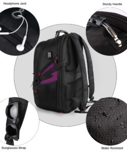 YOREPEK Travel Backpack, Extra Large 50L Laptop Backpacks for Men Women, Water Resistant College Backpack Airline Approved Business Work Bag with USB Charging Port Fits 17 Inch Computer, Purple 16 81g2wUnGc5L