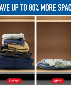 Spacesaver Space Bags Vacuum Storage Bags (Jumbo 10pk) Save 80% Clothes Storage Space - Vacuum Bags for Comforters, Blankets, Bedding, Clothing - Compression Seal for Closet Storage. Pump for Travel 10 Pack Jumbo 31 81g3OwyR6L