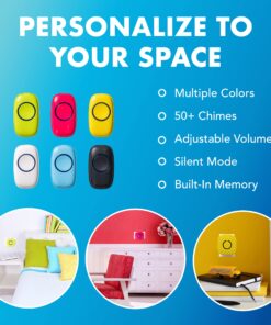 SadoTech Wireless Doorbells for Home, Apartments, Businesses, Classrooms, etc. - 1 Door Bell Ringer & 1 Plug-In Chime Receiver, Battery Operated, Easy-to-Use, Wireless Doorbell w/LED Flash, Black 32 81g3Vk1g0L 9