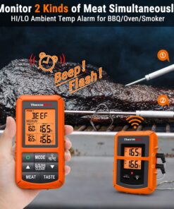 ThermoPro TP20 500FT Wireless Meat Thermometer with Dual Meat Probe, Digital Cooking Food Meat Thermometer Wireless for Smoker BBQ Grill Thermometer Orange 21 81g9Dx4HoDL