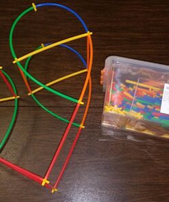 Playlearn LARGE 816 Piece Straws Builders Construction Building Toy – 8 Inch Full Size Straws - Giant Pack with Wheels and Special Connectors 43 81g9yajAfL