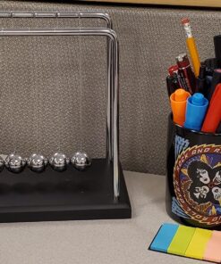 PowerTRC Newtons Cradle Balance Balls 7 1/4" | Science Physics Gadget | Desk Toys & Accessories 25 81gCSep1UjL