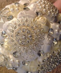 Generic Engerla Handmade Crystal Diamond Pearl Rhinestone Brooch Bridal Hold Flowers Wedding Bouquet Brooch 39 81gClDtKBtL