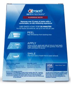 Crest 3D Whitestrips, Glamorous White, Teeth Whitening Strip Kit, 28 Strips (14 Count Pack) Flavorless 28 Count (Pack of 1) 27 81gDC5ZZygL