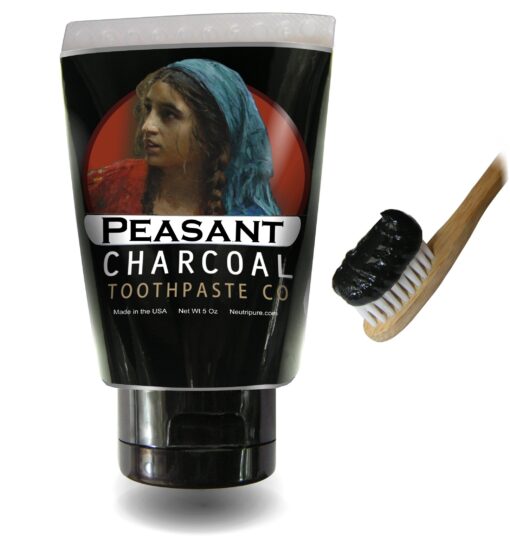 Activated Charcoal Toothpaste for Natural Teeth Whitening with Peppermint Essential oil