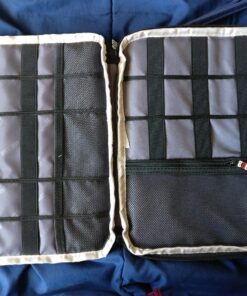 BUBM Double Layer Electronics Organizer, Travel Gadget Bag for Cables, Memory Cards, Flash Hard Drive and More, Fit for iPad or Tablet(up To 9.7")--Large, Dark Blue Large,2-layer 50 81gFD1lzlCL