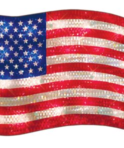 Impact Innovations Patriotic Shimmer Lighted Window Decoration, Old Glory, No Size, Multicolor
