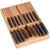 Eltow Bamboo Knife Drawer Organizer, In-Drawer Universal Knife Block with Safety Slots for 16 Knives (Not Included) and Slot for Knife Sharpener, Elegantly Crafted from Premium Moso Bamboo 4 81gKH4OG7uL