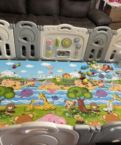 Baby Care Play Mat (Large, Playful - Pinko & Friend) 82'' x 55'' Original One-Piece Reversible Rollable Waterproof Play Mat for Infants, Babies, Toddler, and Kids Large 53 81gLsNGOwSL