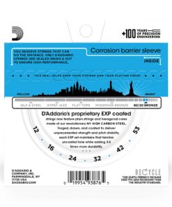 D'Addario EXP12-B25 Coated Acoustic Guitar Strings Light, 12-53 1-Pack 9 81gMKDjEulL