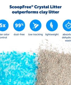 PetSafe ScoopFree Crystal Litter Tray Refills, Premium Blue Crystals, 3-Pack, Disposable Tray, Includes Leak Protection & Low Tracking Litter, Absorbs Odors On Contact 3 Trays 25 81gMQYHYEjL 3