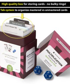Think Tank Scholar 681 Math Flash Cards & Math Dice (Award Winning) Addition, Subtraction, Multiplication & Division - All Facts & Games - Kids Ages 4+ Kindergarten, 1ST, 2ND, 3RD, 4TH, 5TH, 6TH Grade 2 Dice + Add, Sub, Mult, Div 20 81gMl3mwfbL