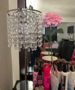 SH Lighting Crystal Inspired Table Desk Lamp - Features Convenient Pull Chain - 19" Tall Great for Bedrooms, Living Rooms, or Offieces - Chrome Silver 22 81gOQwHpL