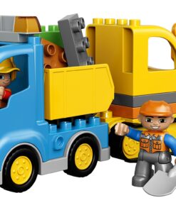 LEGO DUPLO Town Truck & Tracked Excavator 10812 Dump Truck and Excavator Kids Construction Toy with DUPLO Construction Worker Figures (26 Pieces) Standard 31 81gP5tUy5XL