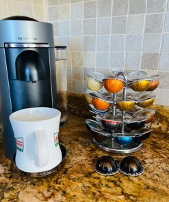 Nifty Vertuoline Coffee Pod Carousel – Nickel Chrome Finish, 28 Pod Capsule Holder, Spins 360-Degrees, Lazy Susan Platform, Home or Office Kitchen Counter Organizer 33 81gPixrqFrL