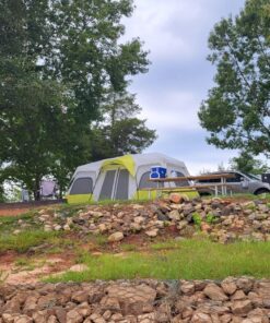 CORE 12 Person Instant Cabin Tent | 3 Room Huge Tent for Family with Storage Pockets for Camping Accessories | Portable Large Pop Up Tent for 2 Minute Camp Setup Green 38 81gQ5sdtvHL