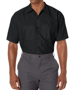 Red Kap Men's Short Sleeve Industrial Work Shirt Large Black 14 81gTxVzBapL