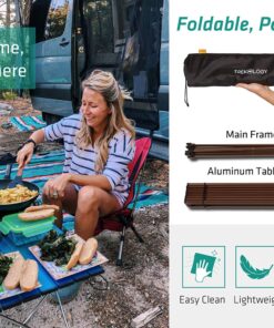 TREKOLOGY Medium Aluminum Camping Table Brown Foldable Portable 24 81gbKqe2PKL