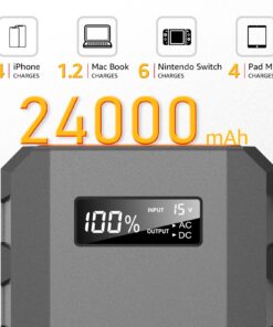 SinKeu 88.8Wh|65Watts Portable Laptop Phone Charger with AC DC USB Outlets, A Super Travel Portable Battery Pack & Power Bank for HP Notebooks, MacBook, iPad, iPhone Metallic Grey 16 81gcYRDVMEL