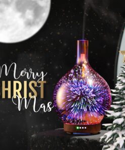 Porseme Rose Gold Essential Oil Diffuser 3D Glass Aromatherapy Ultrasonic Humidifier, Waterless Auto-Off, Timer Setting, BPA Free, Air Refresh for Home Hotel Yoga Leisure SPA Gift 100ml A2-100ml Rose Gold Aladdin 24 81gd3P77t L