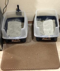 iPrimioJUMBO SIZE Cat Litter Trapper - EZ Clean (Brown/Tan) - 32 inches by 30 inches / Super BIG. Exclusive Water Proof Layer and Puppy Pad Option. Patent Pending. 32x30 - Brown 42 81gfovTSxmL