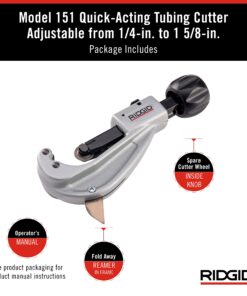 RIDGID 31632 Model 151 Quick-Acting Tubing Cutter with 1/4"-1-5/8" Cutting Capacity, Silver Black Tubing Cutter, Small 27 81gghNpcnvL