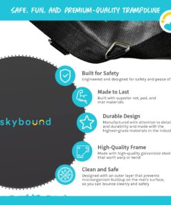 SkyBound Replacement Trampoline Mat, Fits 15ft Frames w/Spring Tool and Durable V-Rings, Bounce Safely with Extra Rows of Stitching - Jumping Mat for 15ft Round Trampoline - Fit 96 Springs & 6.5-7" 159" Wide | 96 Rings | Fits 7" Springs 24 81ghv8O0PnL 1
