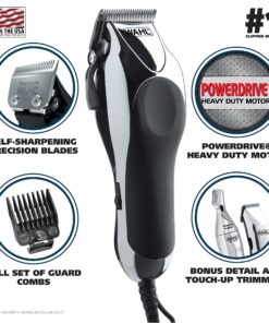 Wahl Clipper Home Barber Kit Electric Corded Clipper and Battery Touch Up Trimmer & Personal Groomer, 30 Piece Kit for Haircutting at Home – Model 79524-3001P 15 81gjjdpMA6L