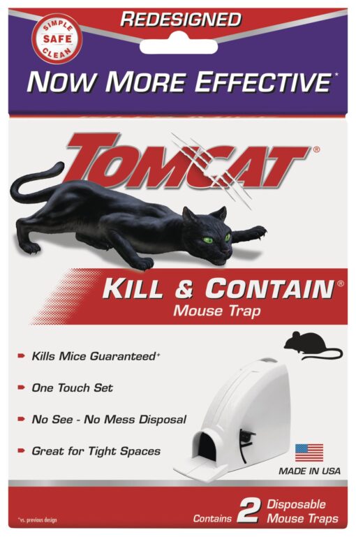 Tomcat Kill & Contain Mouse Trap, Never See a Dead Rodent Again, 2 Traps Kill and Contain Mouse Trap