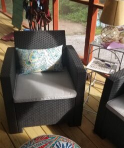 Greendale Home Fashions Rectangle Outdoor Accent Pillows in Painted Paisley (Set of 2), Baltic 16 81glcpXr9HL