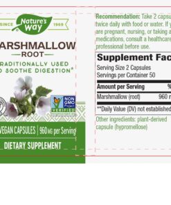 Nature's Way Premium Herbal Marshmallow Root 960 mg per serving 100 VCaps 19 81gnH9cwzKL