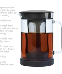 Alternative view of Primula Pace Cold Brew Iced Coffee Maker with Durable Glass Pitcher and Airtight Lid, Dishwasher Safe, Perfect 6 Cup Size, 1.6 Qt, Black