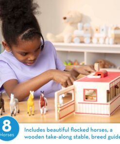 Alternative view of Melissa & Doug Take-Along Show-Horse Stable With Wooden Box and 8 Toy, Barn Play Set, Portable, Toys For Kids Ages 3+