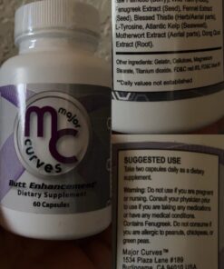 Major Curves Butt Enhancement Pills - Booty Capsules for Fast Bum Bum Growth - Lift, Tone, Firm and Tighten That Perfect Peach for a Fuller Appearance, Reduce Cellulite (1 Bottle) 1 26 81grJRIiWfL