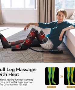 FIT KING Full Leg Massager with Heat, Air Compression Massager for Foot Calf & Thigh Muscle Relaxation and Recovery, Helpful for Pain Relief,Swelling, Edema and RLS, FSA-HSA Approved Full Leg with Heat 21 81gsI0K0GcL
