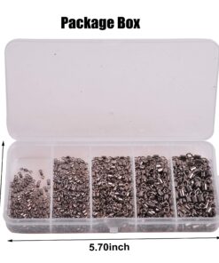 Barrel Fishing Swivels Kit 500pcs Rolling Swivels Fishing Tackle Saltwater Heavy Duty Fishing Line Connectors Black Stainless Steel Bearing Swivels for Saltwater Freshwater 30-97Lbs 13 81gsepWQacL