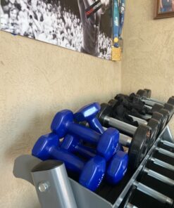 Dumbbells Hand Weights Set of 2 - Vinyl Coated Exercise & Fitness Dumbbell for Home Gym Equipment Workouts Strength Training Free Weights for Women, Men (1-10 Pound, 12, 15, 18, 20 lb) (E) Dark Blue | 5-Pound 18 81gtn2irTEL