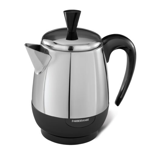 Farberware 2-4-Cup Electric Percolator coffee maker, Stainless Steel, Automatic Warm Function, FCP240 4 Cup