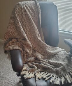 DII Chevron Throw Collection Handloomed Cotton, 50x60, Dark Brown 50x60" 27 81h1Cpnq4dL