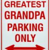 Flagline Metal Parking Sign - World's Greatest Grandpa