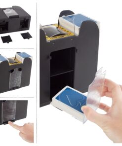 Automatic Card Shuffler - Battery-Operated 6-Deck Playing Card Dispenser - Game Night and Casino Accessories by Trademark Poker 4-6 Deck Card Shuffler 17 81h7 3TQJQL