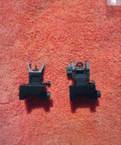 Feyachi Flip Up Iron Sight Front Rear Sight Compatible for Picatinny Rail and Weaver Rail of Rifle, Foldable Sights Black 78 81h8zLsSkcL