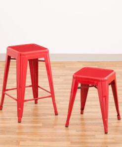 Alternative view of Norwood Commercial Furniture Tolix Style Metal Industrial Stack Stool, Red, NOR-IAH3021-RD-SO (Pack of 2) 18"