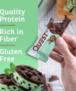 Quest Nutrition Mint Chocolate Chunk Protein Bars, High Protein, Low Carb, Gluten Free, Keto Friendly, 12 Count 16 81hB0mrMwDL
