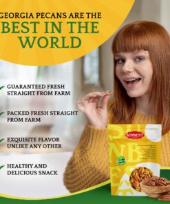 Sunbest Natural - Fancy Georgia Raw Whole Pecans, Shelled, Unsalted, 2 lbs - Buttery and Nutty Delights | Quality Pecans pecan 2 Pound (Pack of 1) 9 81hBIB5QdjL