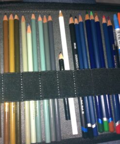 Speedball Art Products Genuine Leather Storage Case for Pencils, Markers, Pens and Art Supplies (Holds Up to 120 Standard Pencils, Black) 120 Pencil Capacity 35 81hEBiFRFL