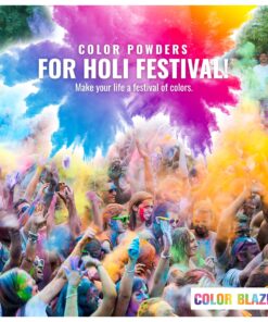 Color Blaze Holi Colored Powder - 5 lbs of Each Color - Pink, Orange, Yellow, Teal, Blue - For Toss, Rangoli, Fun Run, War, Party & Festival - Pack of 5 Bags - 25 Pounds in Bulk 20 81hEEP8ikKL
